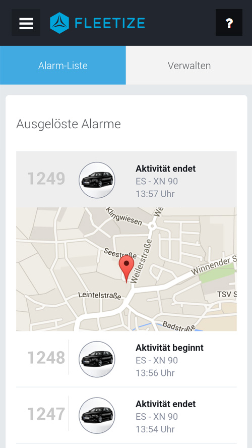 Fleetize-Dashboard - Alarms-Overview