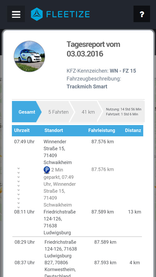 Fleetize-Dashboard - Route-Details