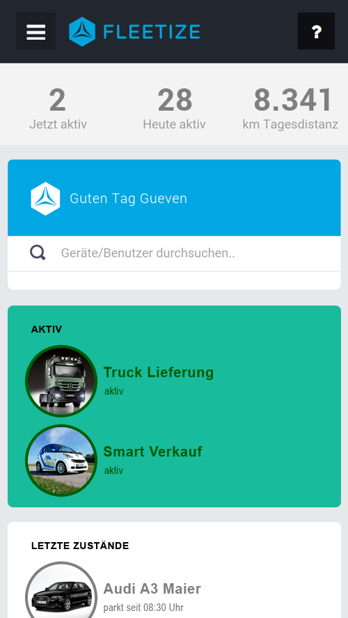 &Uuml;bersicht aller Fahrzeugzust&auml;nde