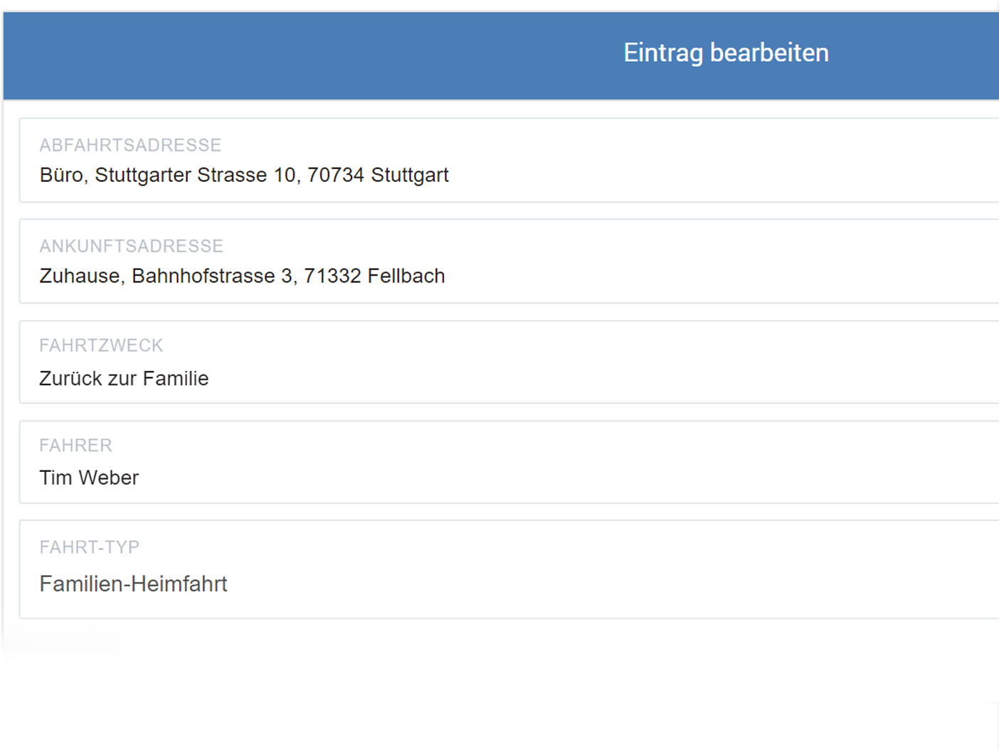 FLEETIZE Fahrtenbuch Familien-Heimfahrten und doppelte Haushaltsfuehrung